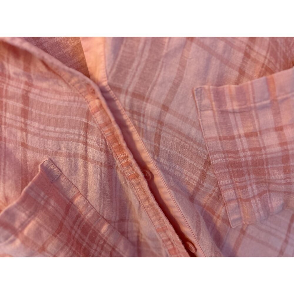 LAFAYETTE 148 NEW YORK Linen Blend Shirt Blouse in Coral/Pink - Picture 4 of 8